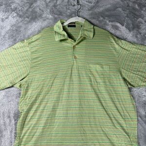 Como Sport Polo Shirt Mens XL Colorful Short Sleeve Golf‎ Casual Green Retro 90s
